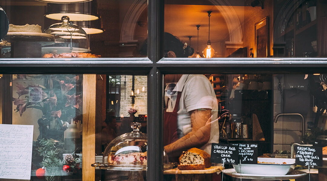 Person inside bakery