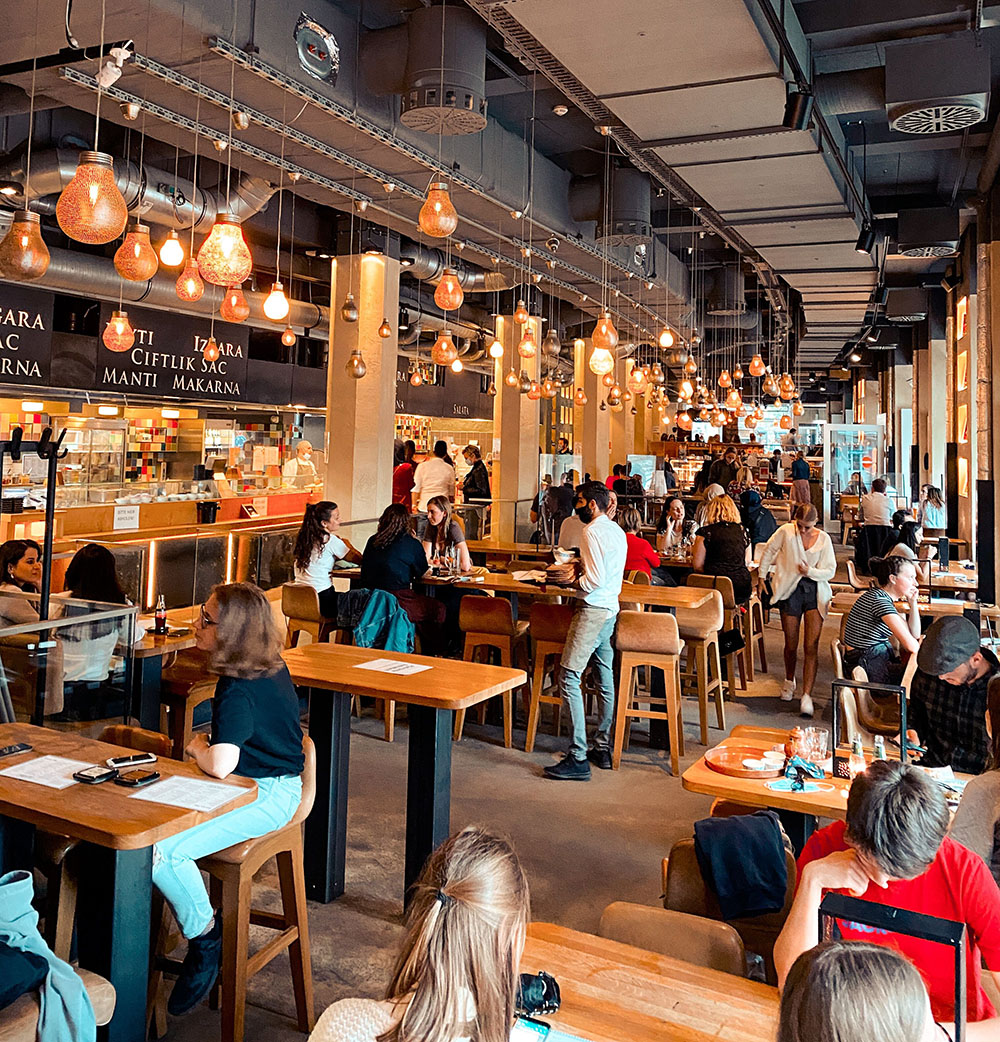 A view of inside a restaurant